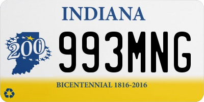 IN license plate 993MNG