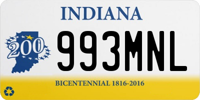 IN license plate 993MNL