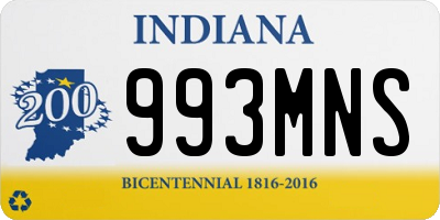 IN license plate 993MNS