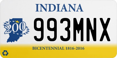 IN license plate 993MNX