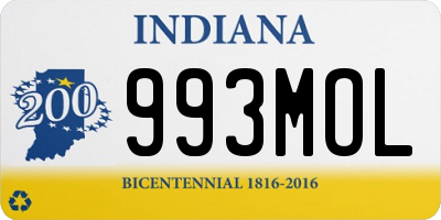 IN license plate 993MOL