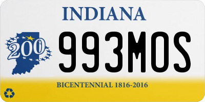 IN license plate 993MOS