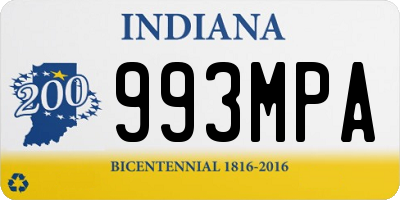 IN license plate 993MPA