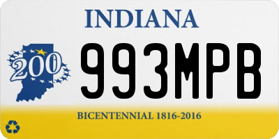 IN license plate 993MPB