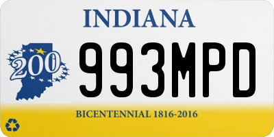 IN license plate 993MPD