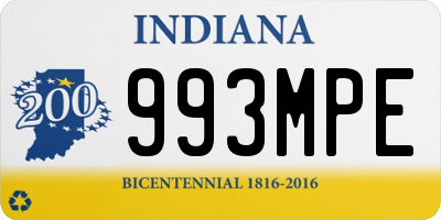 IN license plate 993MPE