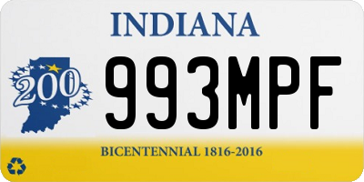 IN license plate 993MPF