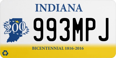 IN license plate 993MPJ