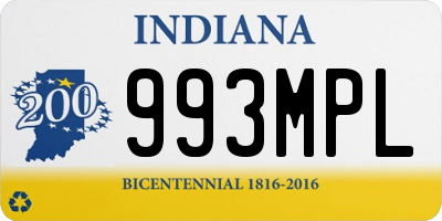 IN license plate 993MPL