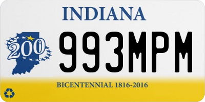 IN license plate 993MPM