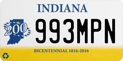 IN license plate 993MPN