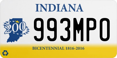 IN license plate 993MPO