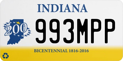 IN license plate 993MPP