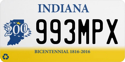 IN license plate 993MPX