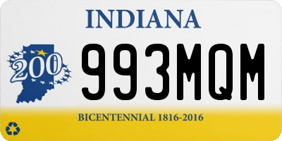 IN license plate 993MQM