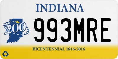 IN license plate 993MRE