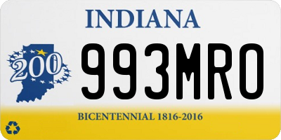 IN license plate 993MRO