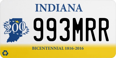 IN license plate 993MRR