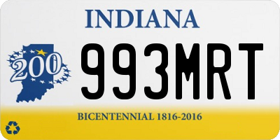 IN license plate 993MRT