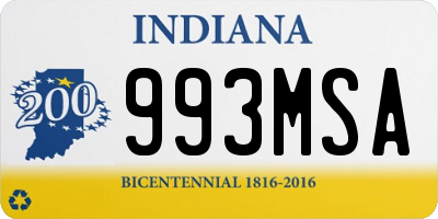 IN license plate 993MSA