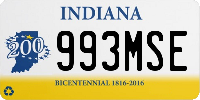 IN license plate 993MSE