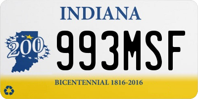 IN license plate 993MSF