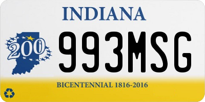 IN license plate 993MSG