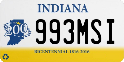 IN license plate 993MSI