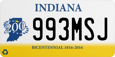 IN license plate 993MSJ