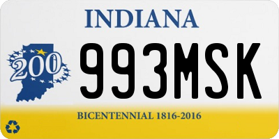 IN license plate 993MSK