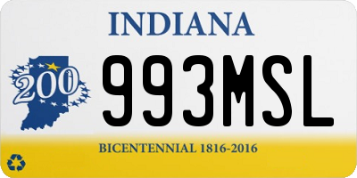 IN license plate 993MSL