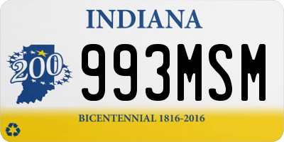 IN license plate 993MSM