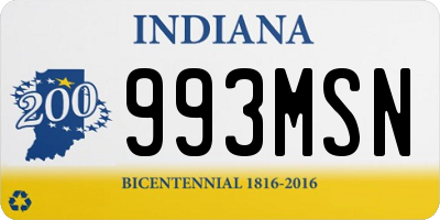 IN license plate 993MSN