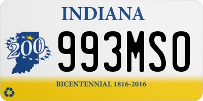 IN license plate 993MSO