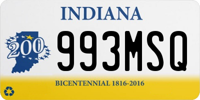 IN license plate 993MSQ