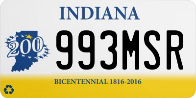 IN license plate 993MSR