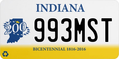 IN license plate 993MST
