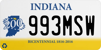 IN license plate 993MSW