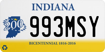 IN license plate 993MSY