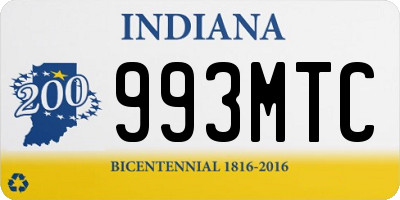 IN license plate 993MTC