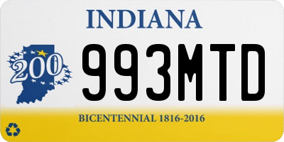 IN license plate 993MTD