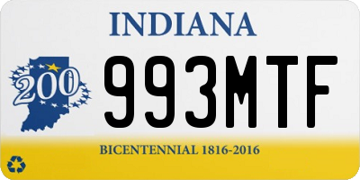 IN license plate 993MTF