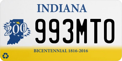 IN license plate 993MTO