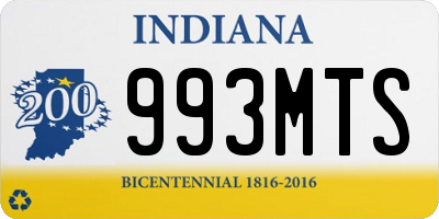 IN license plate 993MTS