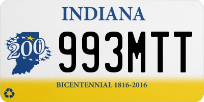 IN license plate 993MTT