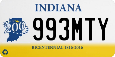 IN license plate 993MTY