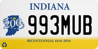 IN license plate 993MUB