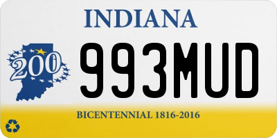 IN license plate 993MUD