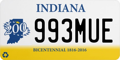 IN license plate 993MUE