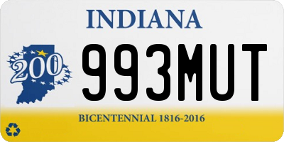 IN license plate 993MUT